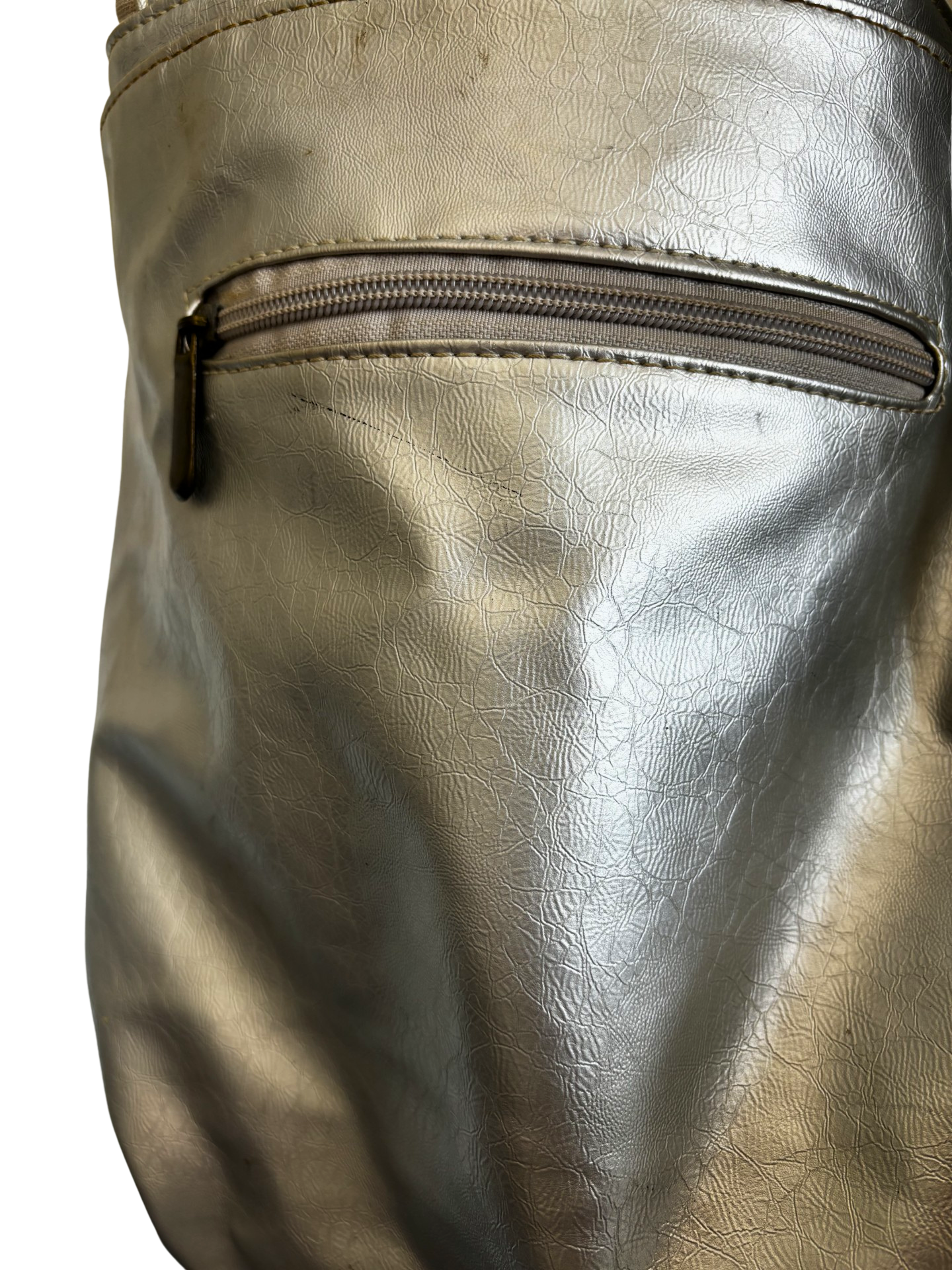 Marina Galanti Silver Leather Floral Hobo Bag