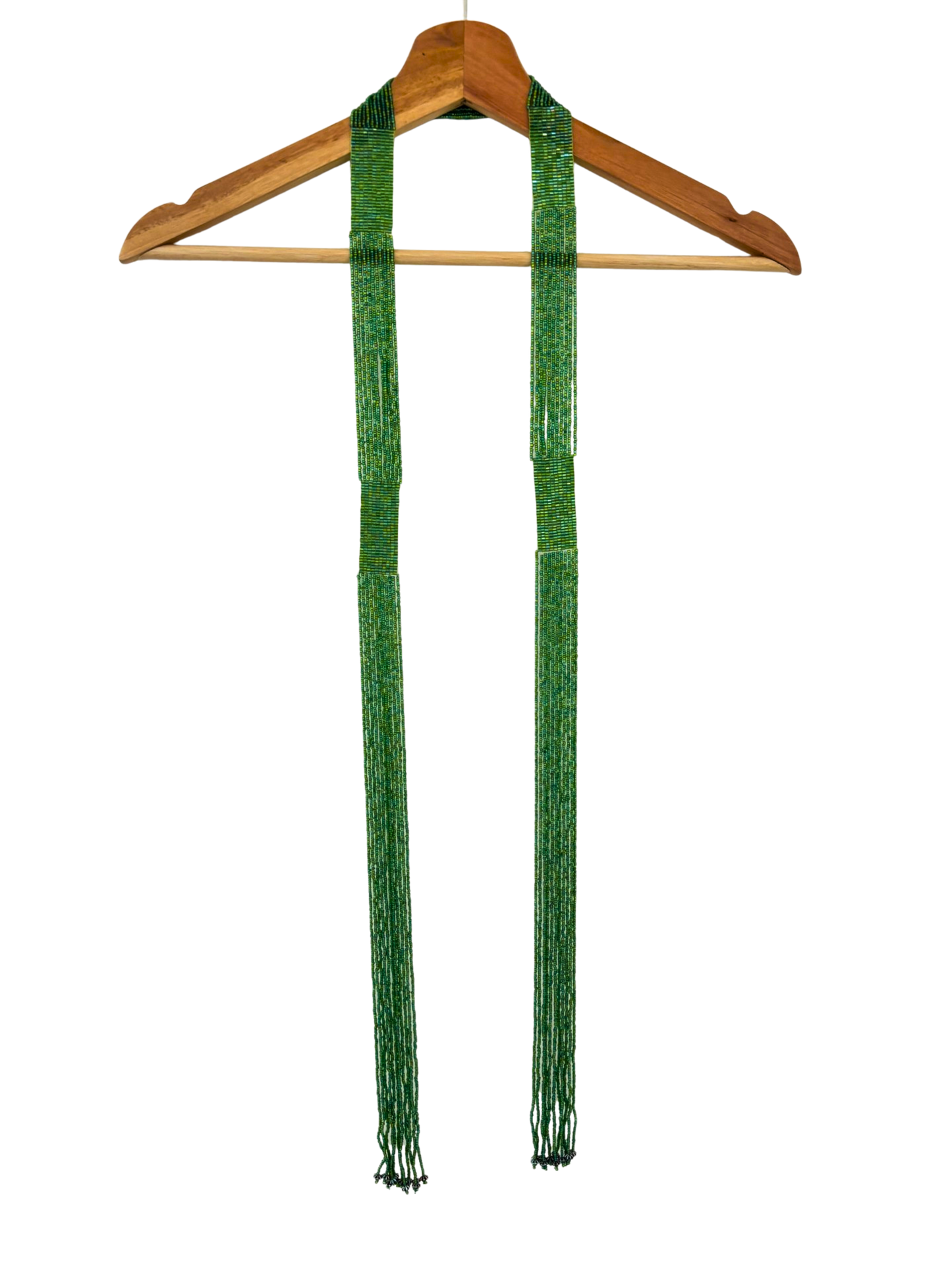 Beaded Micro Scarf Green