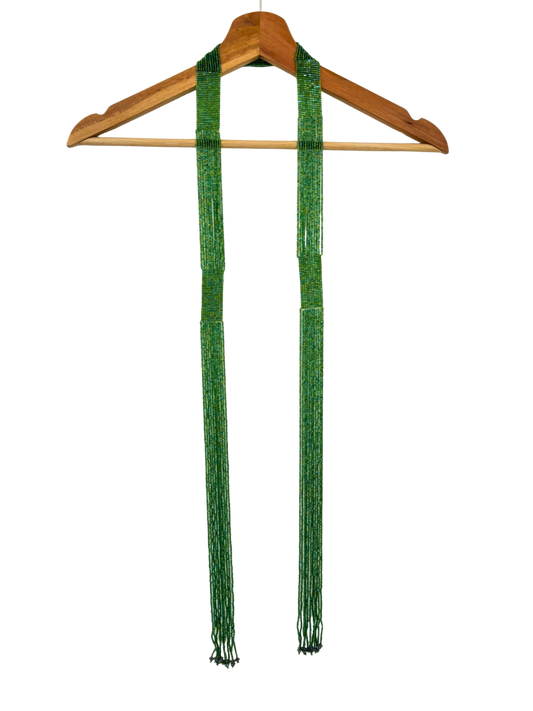 Beaded Micro Scarf Green