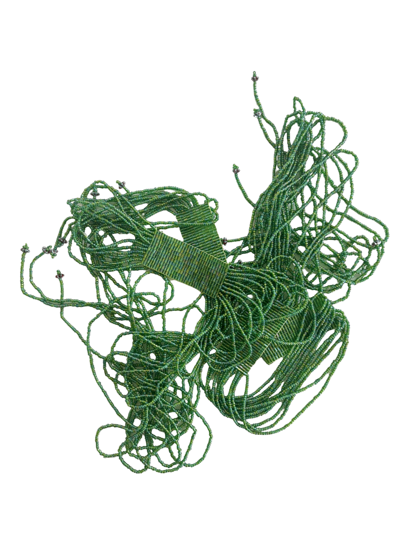 Beaded Micro Scarf Green