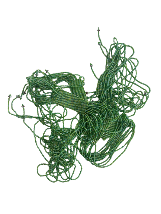 Beaded Micro Scarf Green