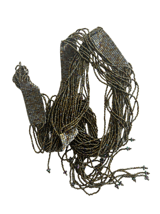 Beaded Micro Scarf Petrol