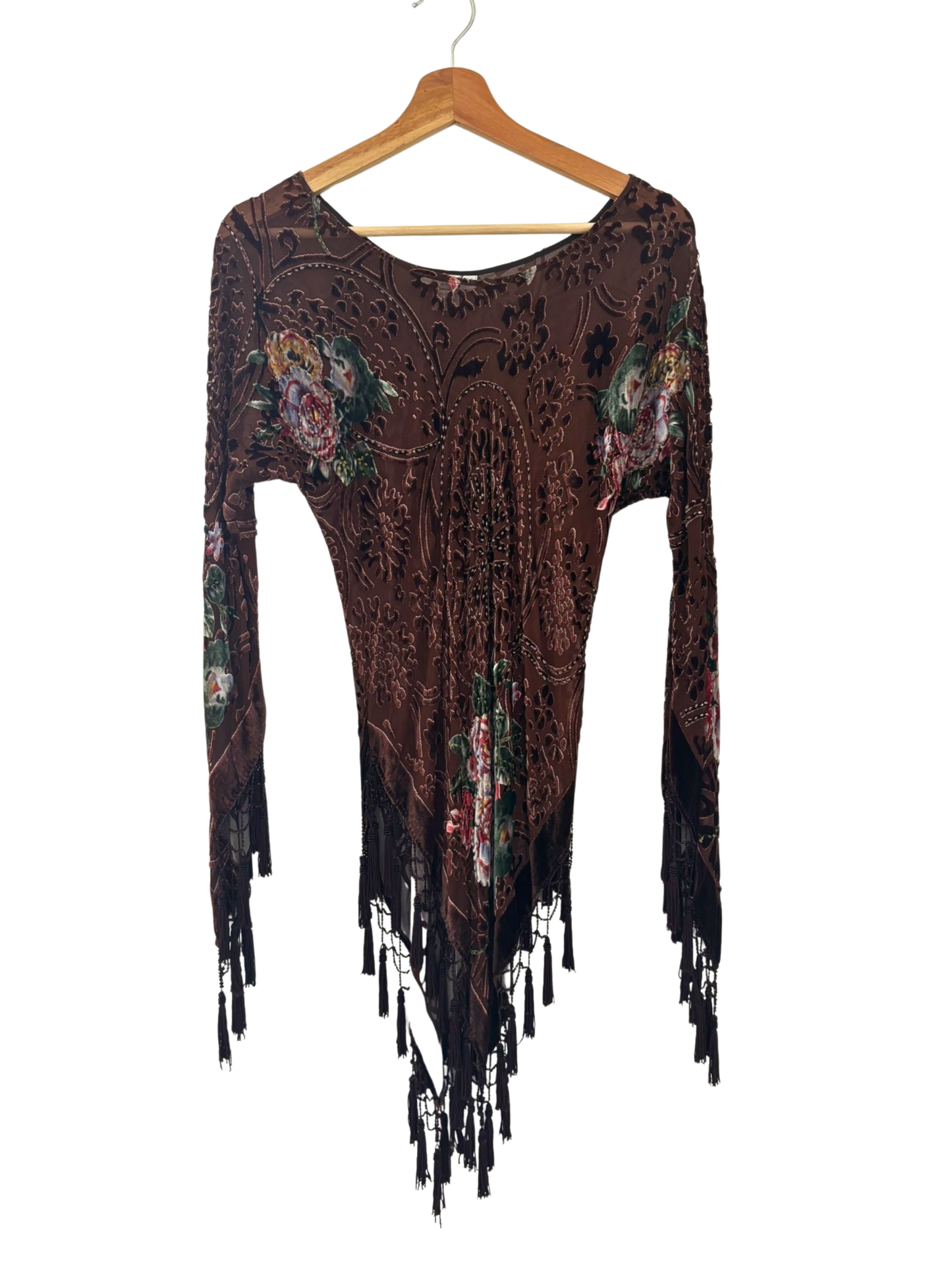 Y2K Beaded Long Sleeve Sheer Top
