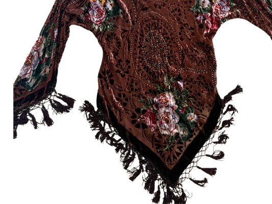 Y2K Beaded Long Sleeve Sheer Top